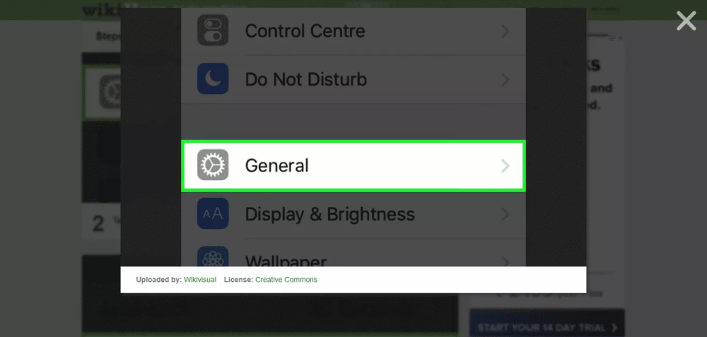 General under Settings menu on iPhone